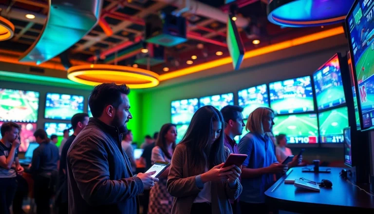 Découvrez les meilleures site de paris sportifs en action dans un bar animé.